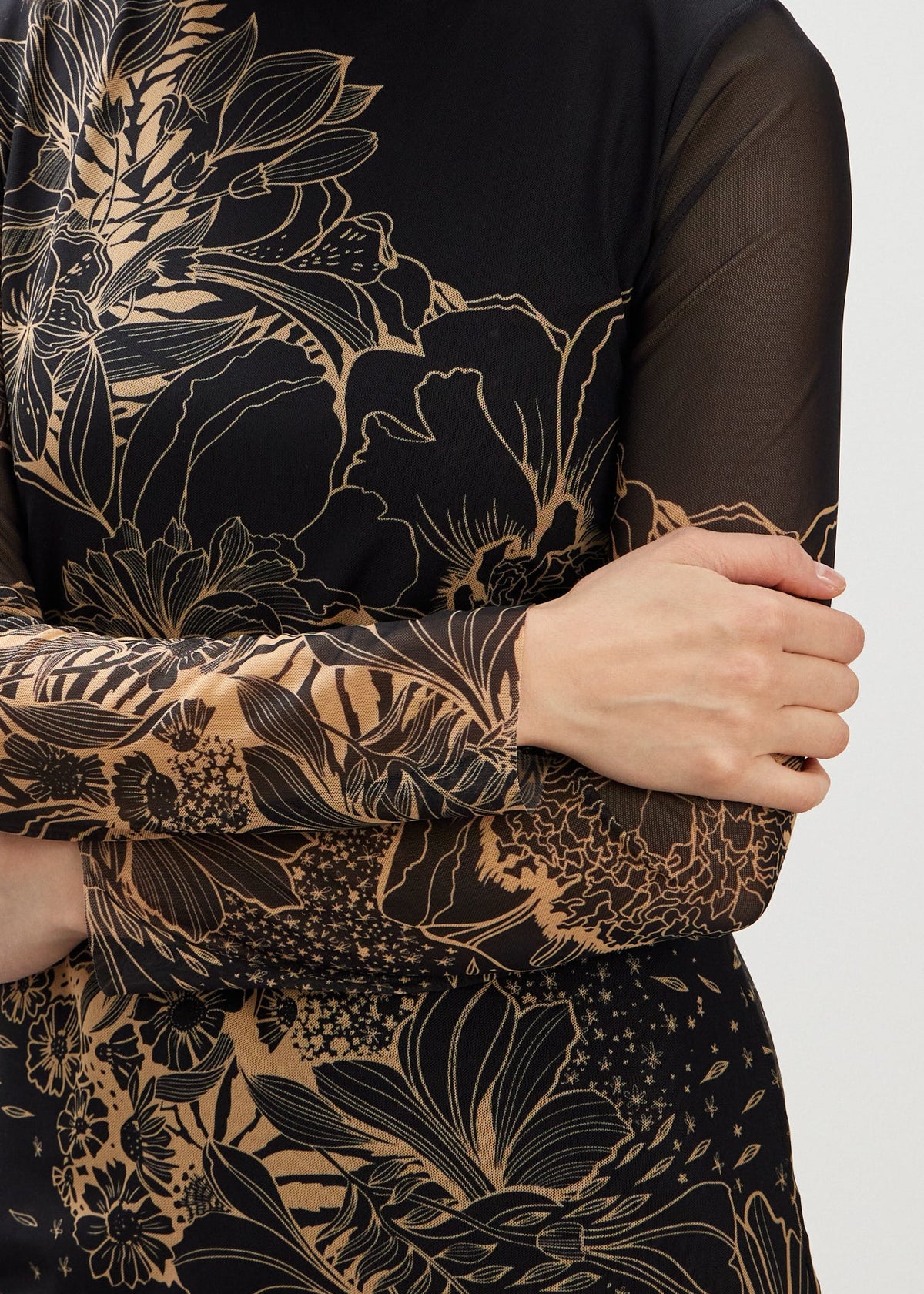 Black Aster Mesh Dress for Formal and Party Looks - BRIKOLY