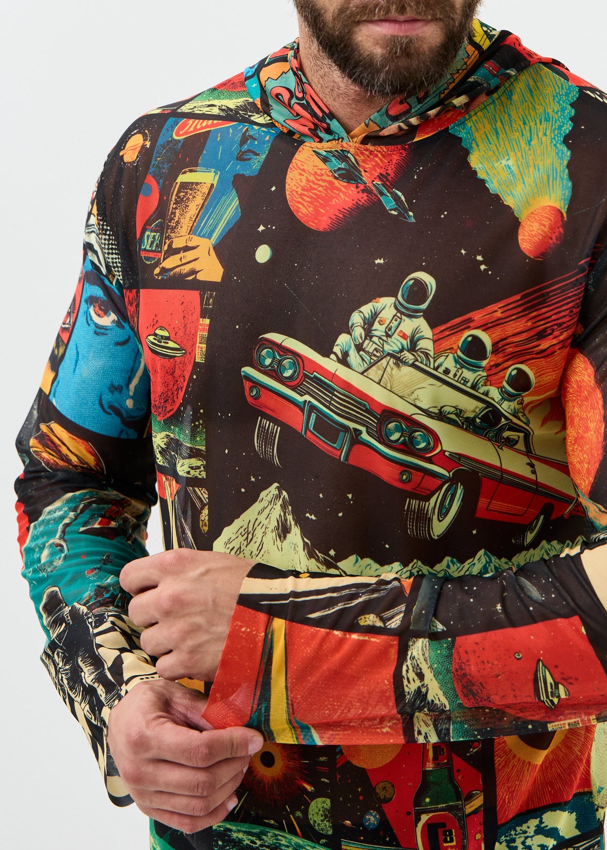 Space Men's Mesh Rash Guard – SPF 50 Long Sleeve Swim Shirt (на проверку) - BRIKOLY