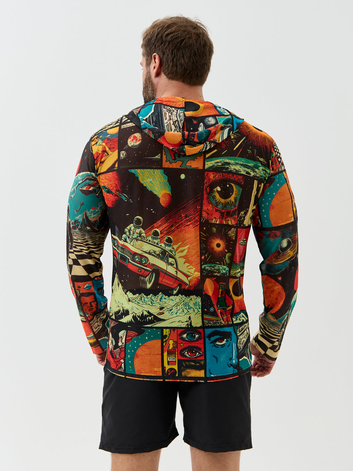 Space Men's Mesh Rash Guard – SPF 50 Long Sleeve Swim Shirt (на проверку) - BRIKOLY