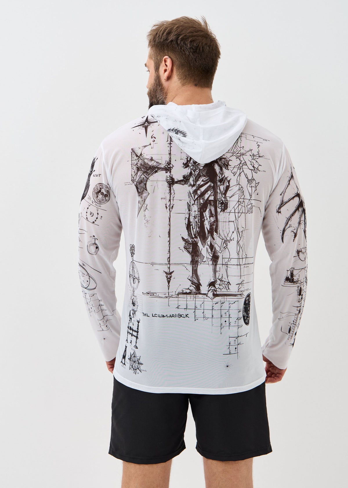 Rome White Men's Mesh Rash Guard – UPF 50+ Long Sleeve Swim Shirt - BRIKOLY