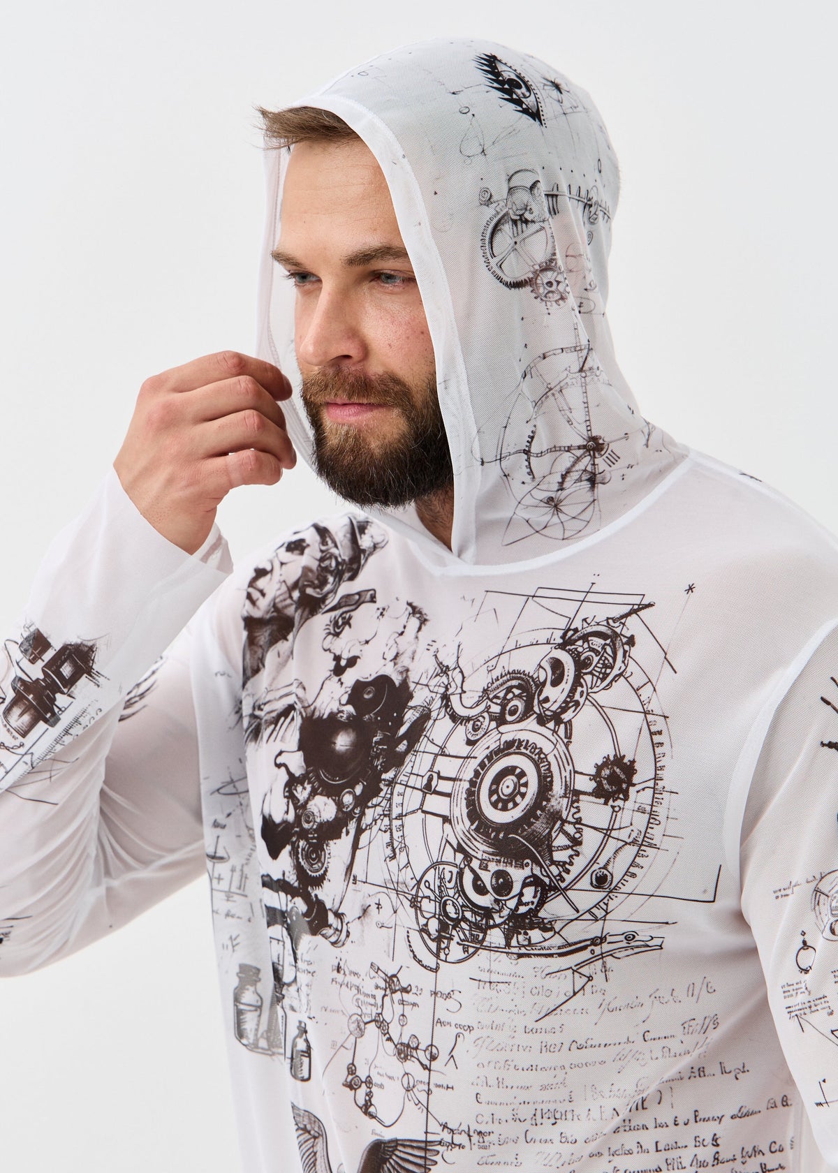 Rome White Men's Mesh Rash Guard – UPF 50+ Long Sleeve Swim Shirt - BRIKOLY