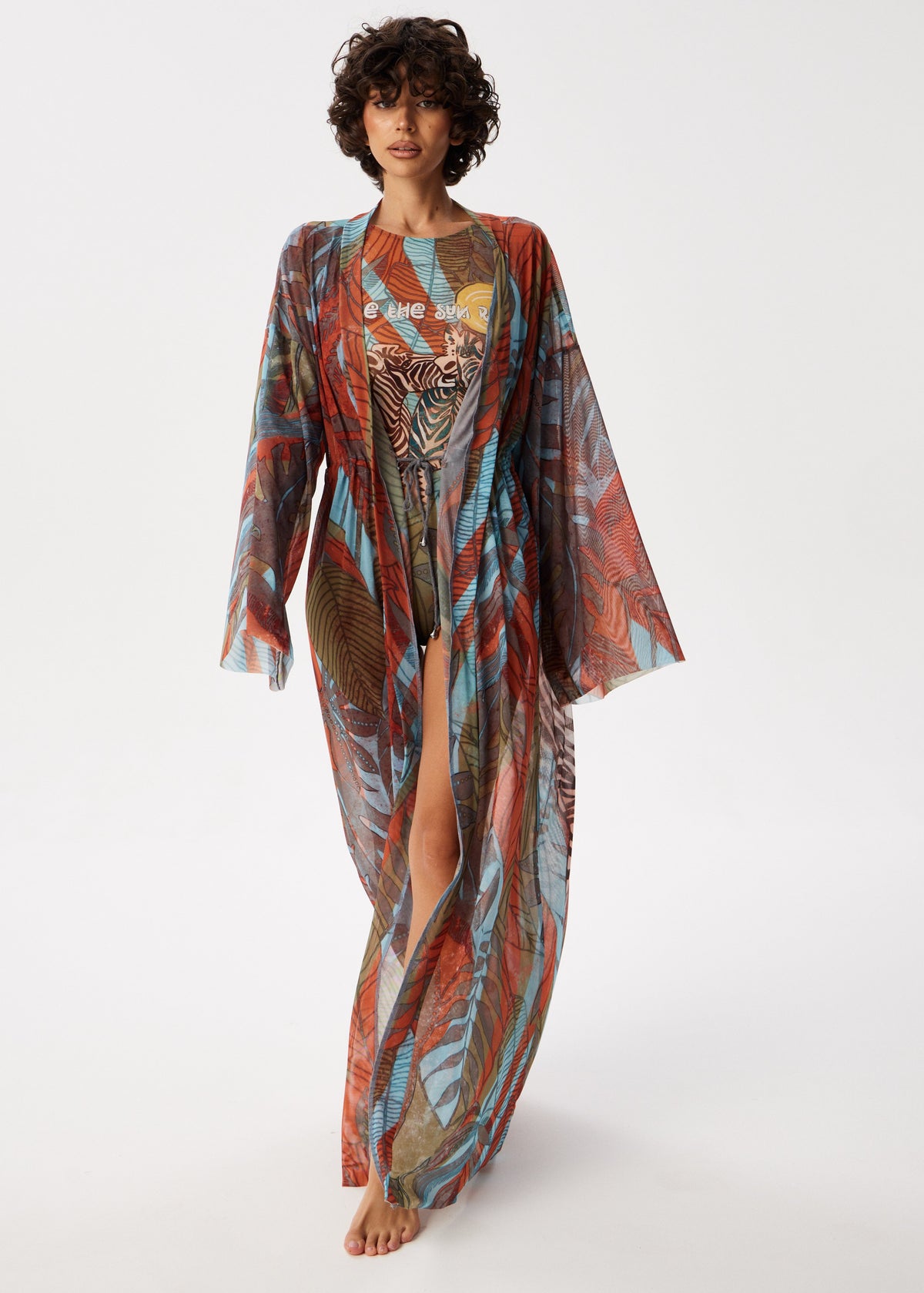 Zebra Sheer Maxi Beach Cover-Up – Elegance Meets Effortless Style