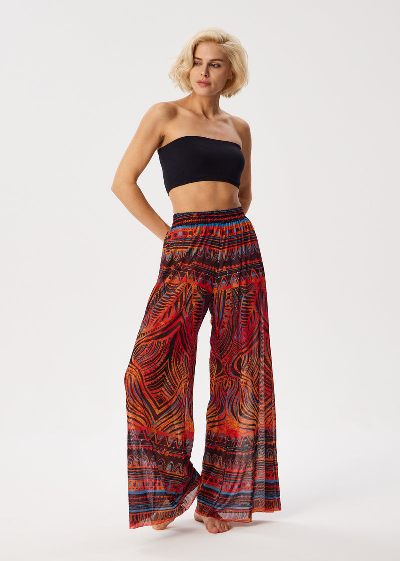 Tribal Africa Tattoo Palazzo Pants – Style, Comfort, and Sun Protection