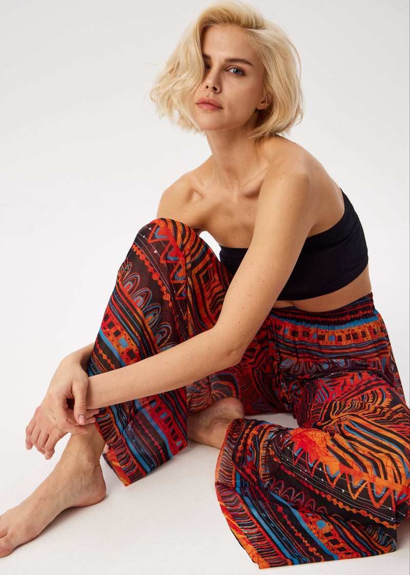 Tribal Africa Tattoo Palazzo Pants – Style, Comfort, and Sun Protection
