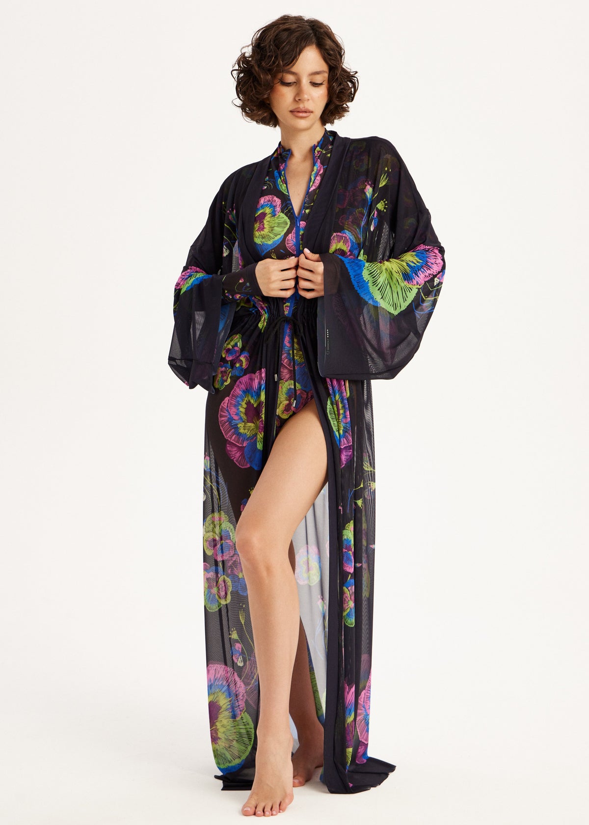 Violet Sheer Maxi Beach Cover-Up – Elegance Meets Effortless Style