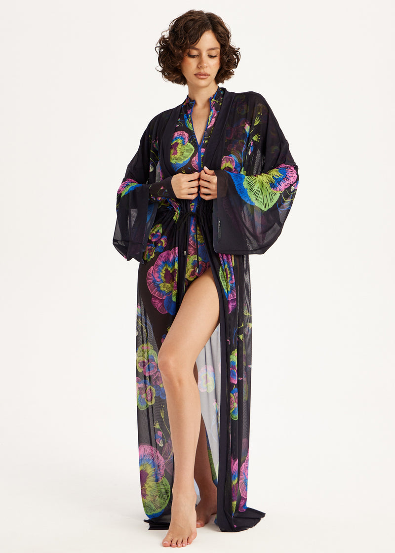 Violet Sheer Maxi Beach Cover-Up – Elegance Meets Effortless Style