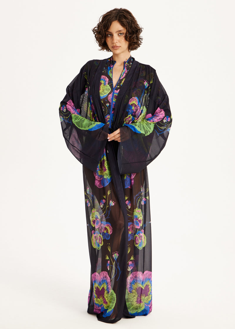 Violet Sheer Maxi Beach Cover-Up – Elegance Meets Effortless Style