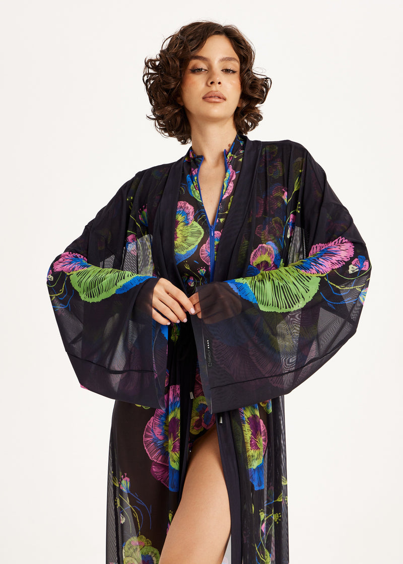 Violet Sheer Maxi Beach Cover-Up – Elegance Meets Effortless Style