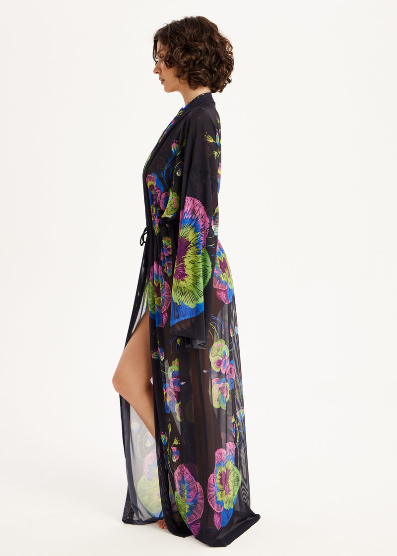 Violet Sheer Maxi Beach Cover-Up – Elegance Meets Effortless Style