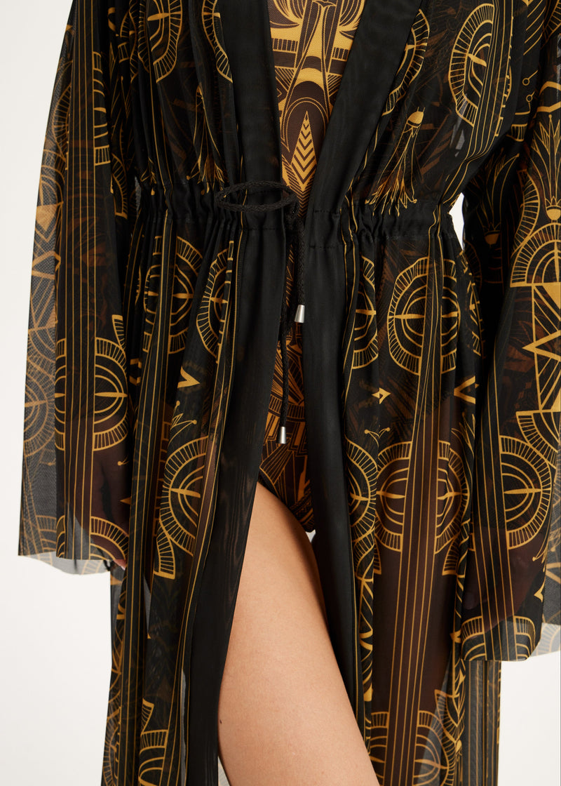 Cleopatra Sheer Maxi Beach Cover-Up – Elegance Meets Effortless Style