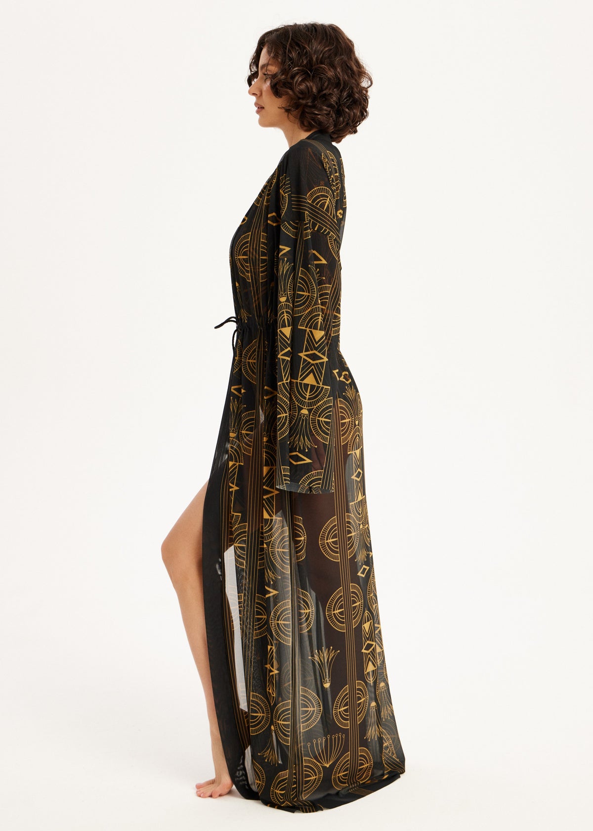 Cleopatra Sheer Maxi Beach Cover-Up – Elegance Meets Effortless Style