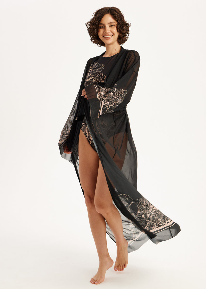Aster Sheer Maxi Beach Cover-Up – Elegance Meets Effortless Style