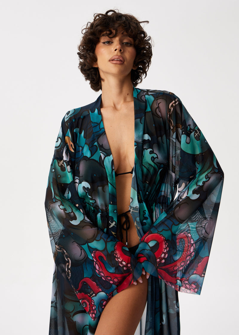 Octopus Sheer Maxi Beach Cover-Up – Elegance Meets Effortless Style