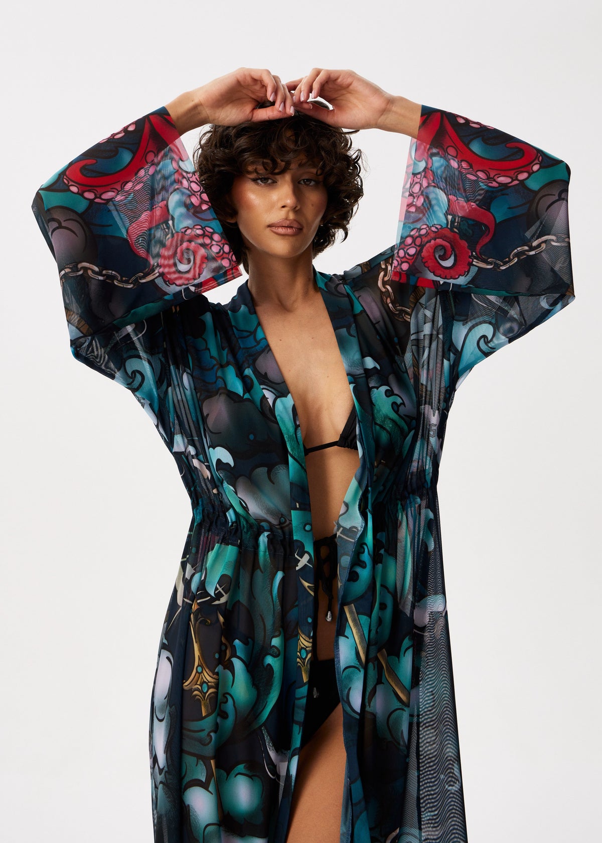 Octopus Sheer Maxi Beach Cover-Up – Elegance Meets Effortless Style