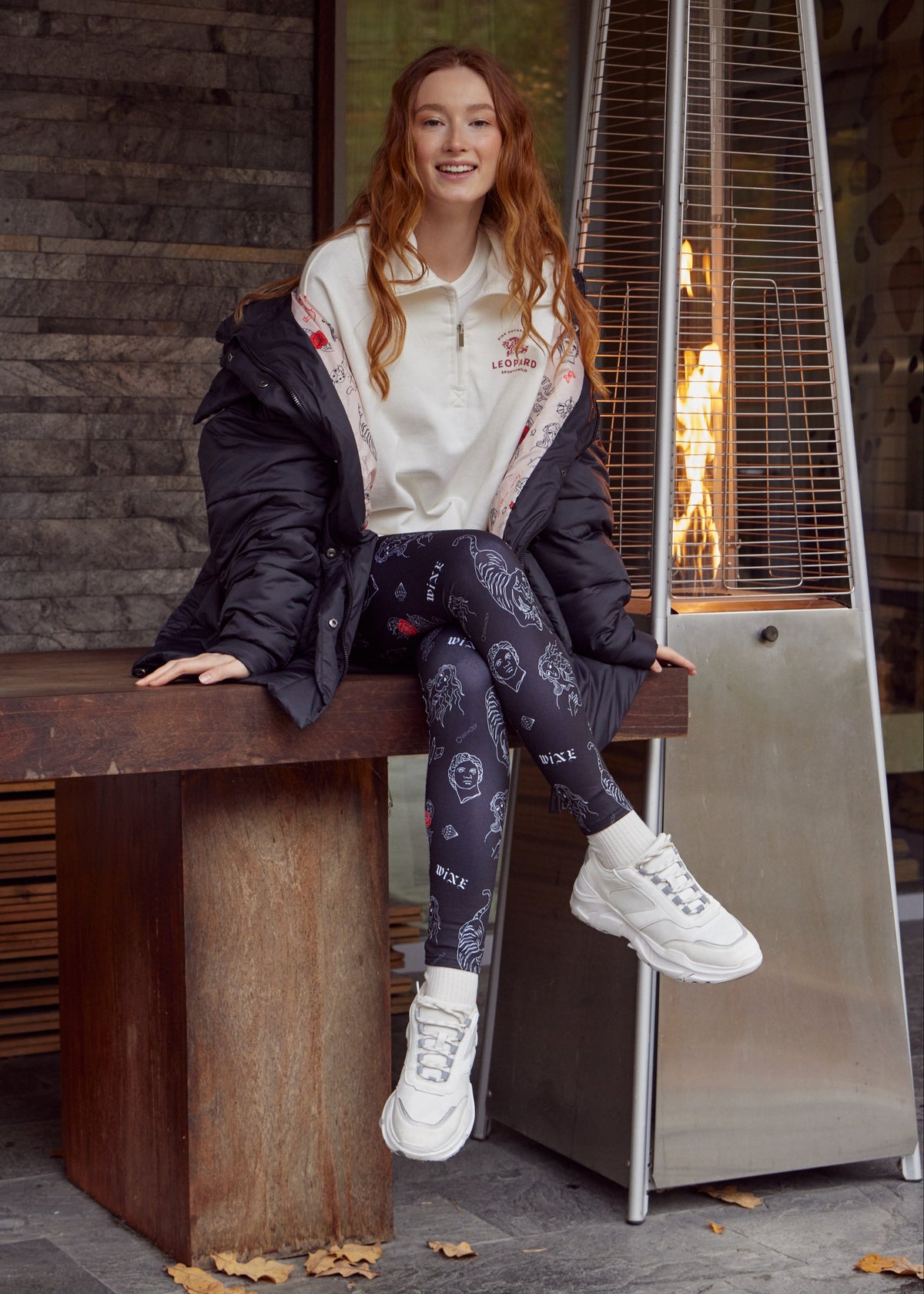 Tiger Tattoo Print Winter Leggings – Cozy, Bold & Stylish