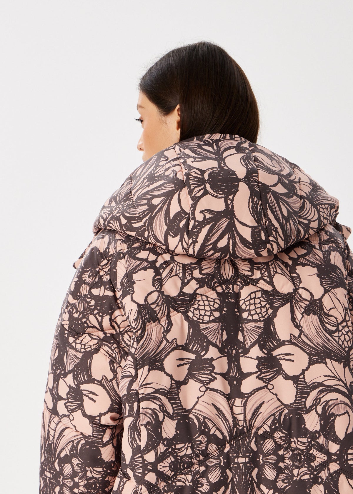 Lace Printed Puffer Jacket for Women – Artistic & Cozy Design - BRIKOLY