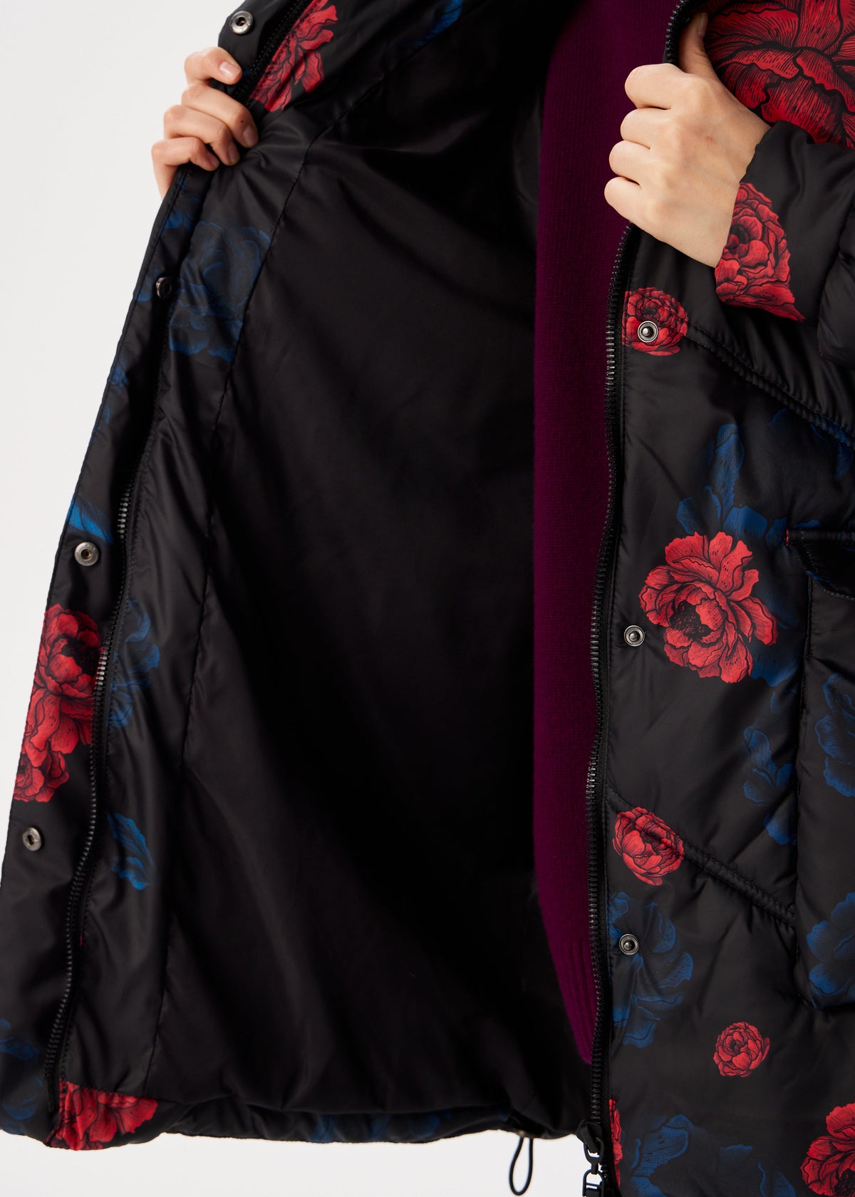 Rose Printed Puffer Jacket for Women – Trendy & Warm Designs - BRIKOLY