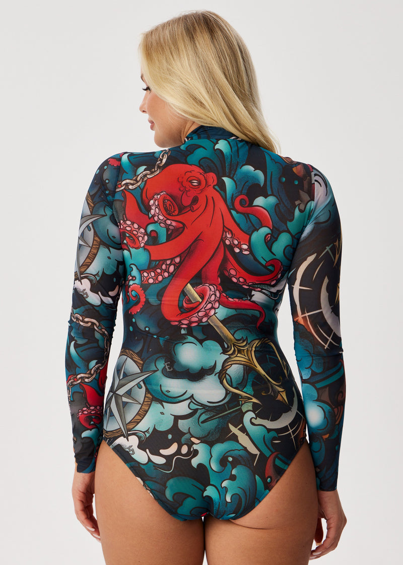 Octopus Smart Mesh Rashguard Swimsuit - No Tan Lines, UV Protection