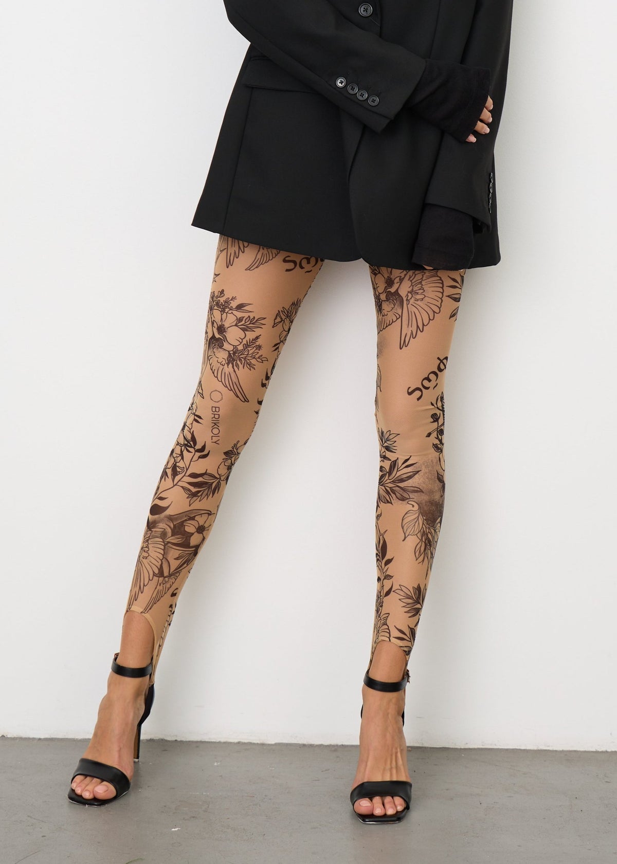 Antik Sheer Mesh Tattoo Effect Leggings for Women – Bold & Stylish - BRIKOLY