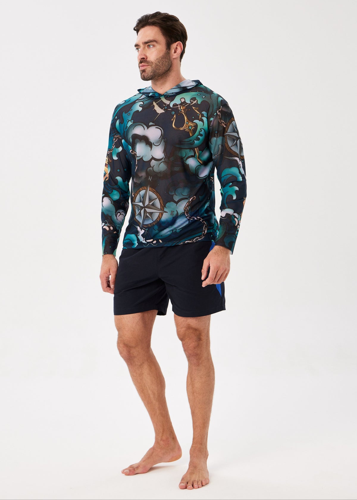 Octopus Men's Mesh Rash Guard – SPF 50 Long Sleeve Swim Shirt