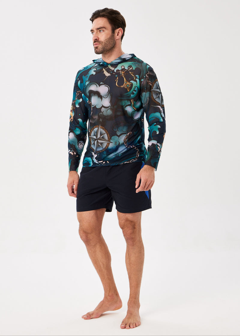Octopus Men's Mesh Rash Guard – SPF 50 Long Sleeve Swim Shirt