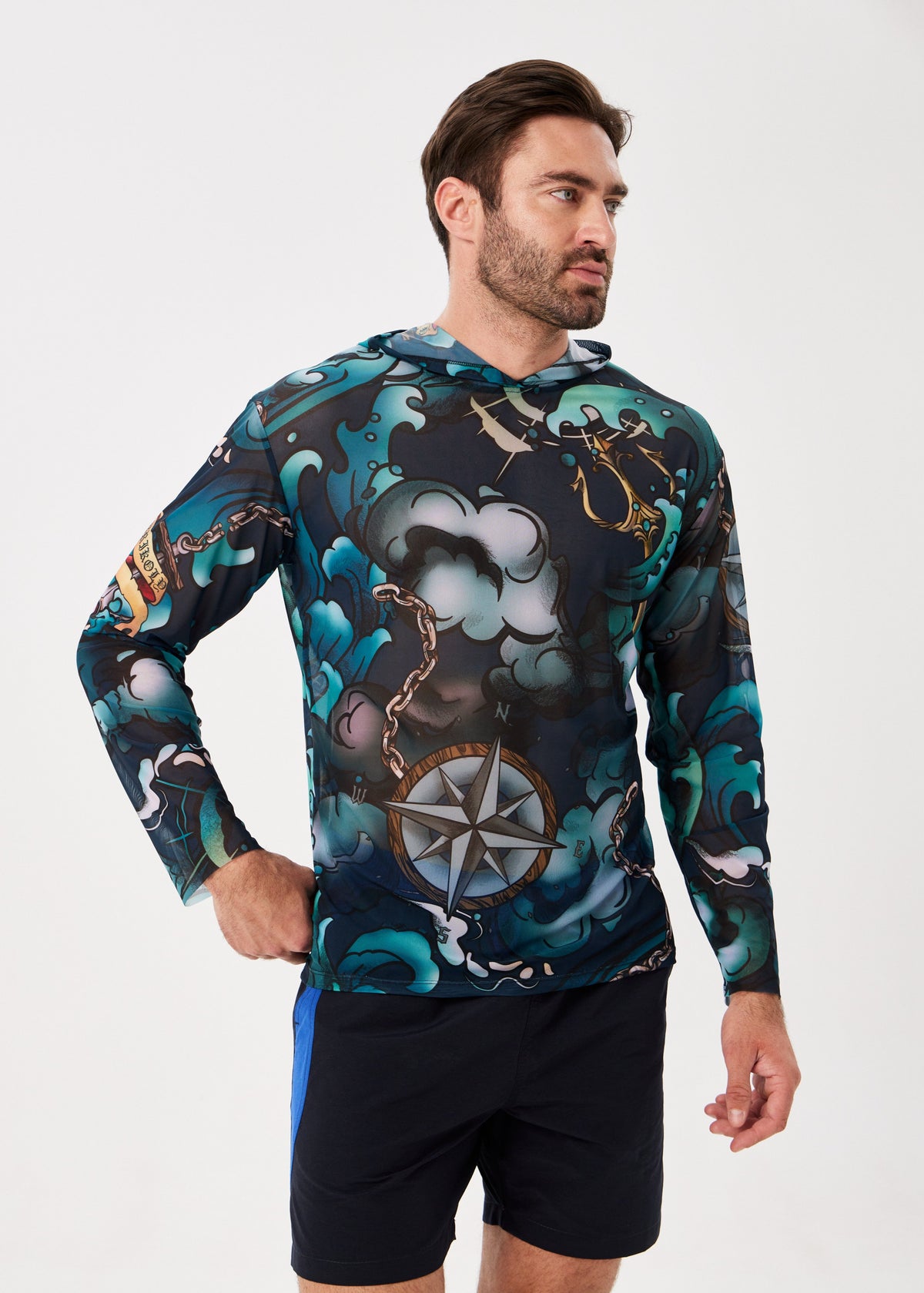 Octopus Men's Mesh Rash Guard – SPF 50 Long Sleeve Swim Shirt