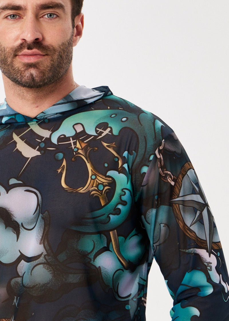 Octopus Men's Mesh Rash Guard – SPF 50 Long Sleeve Swim Shirt