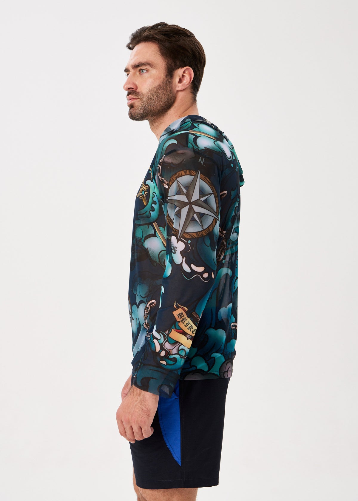 Octopus Men's Mesh Rash Guard – SPF 50 Long Sleeve Swim Shirt