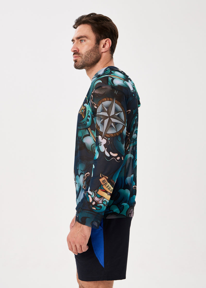Octopus Men's Mesh Rash Guard – SPF 50 Long Sleeve Swim Shirt