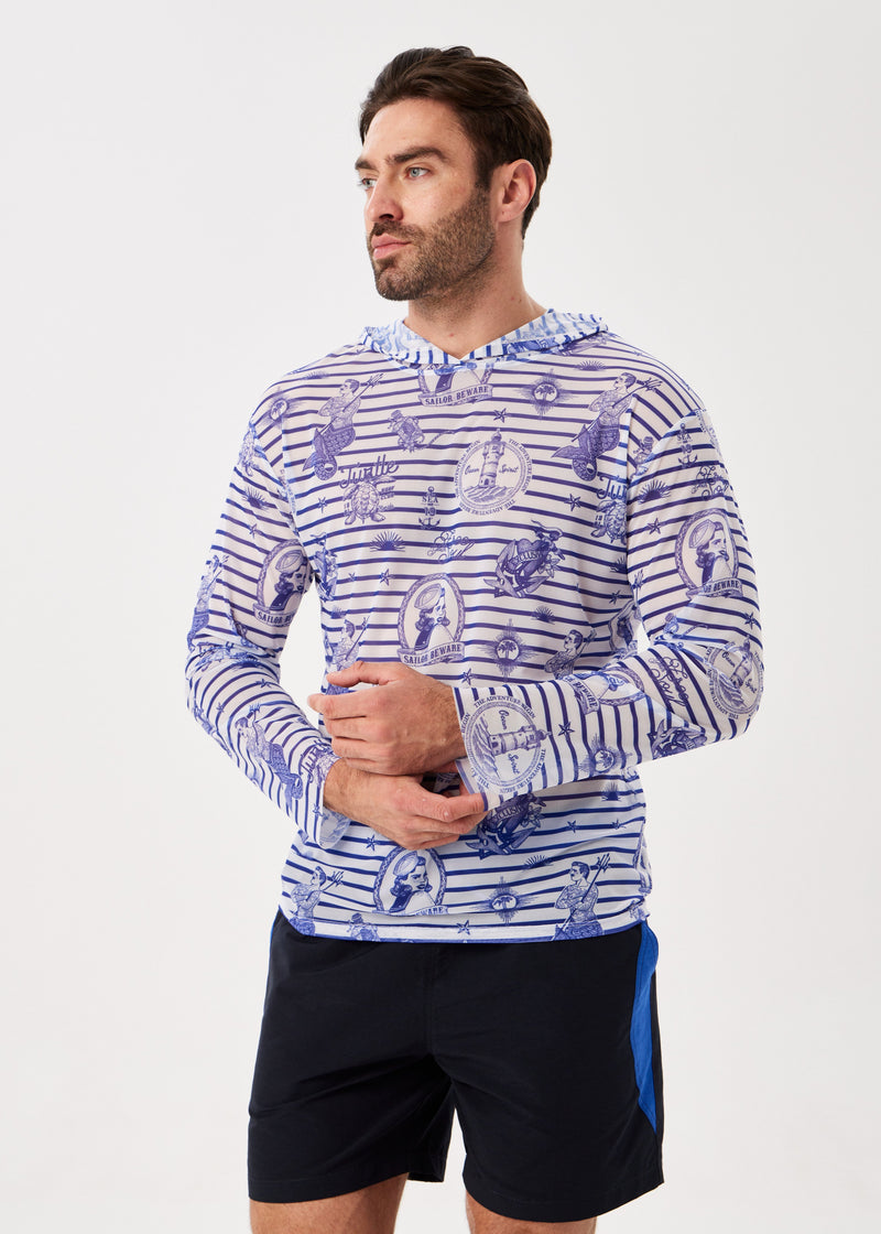 Seaman Men's Mesh Rash Guard – SPF 50 Long Sleeve Swim Shirt