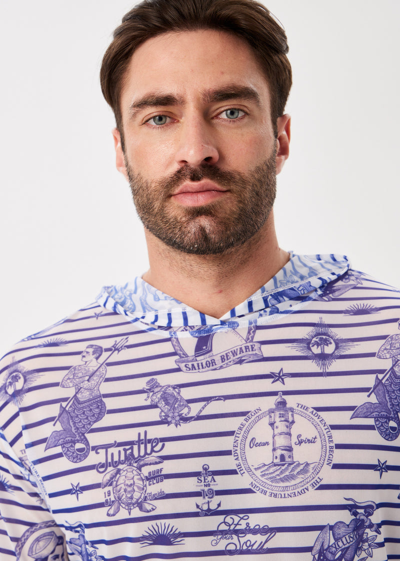 Seaman Men's Mesh Rash Guard – SPF 50 Long Sleeve Swim Shirt