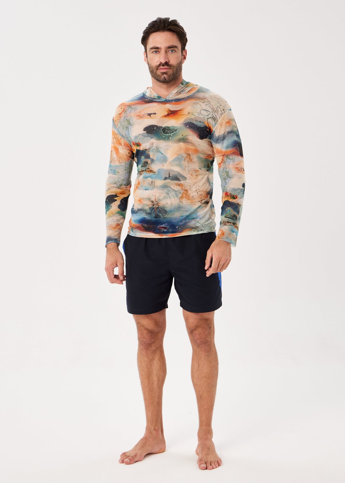 El Mar Men's Mesh Rash Guard – SPF 50 Long Sleeve Swim Shirt
