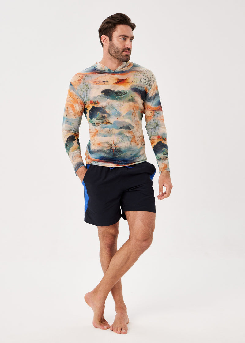 El Mar Men's Mesh Rash Guard – SPF 50 Long Sleeve Swim Shirt