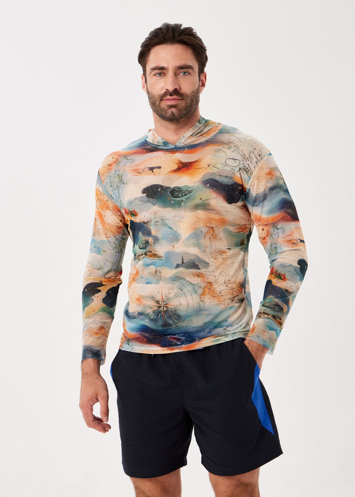 El Mar Men's Mesh Rash Guard – SPF 50 Long Sleeve Swim Shirt