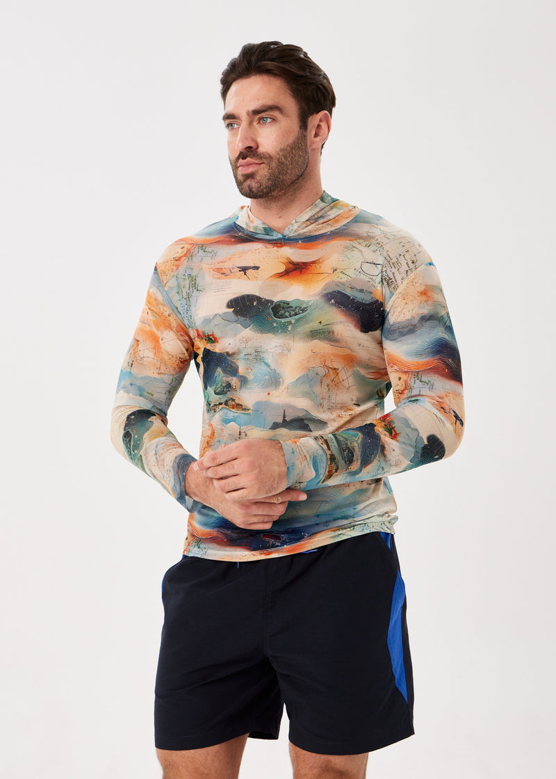 El Mar Men's Mesh Rash Guard – SPF 50 Long Sleeve Swim Shirt
