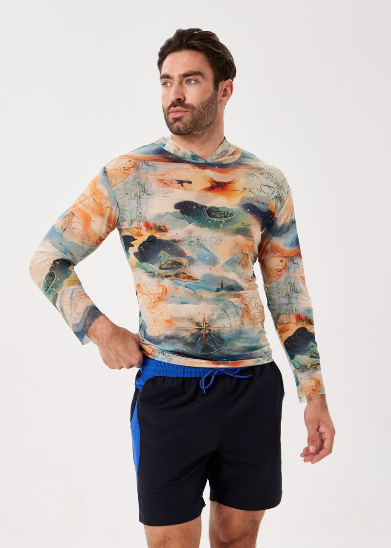 El Mar Men's Mesh Rash Guard – SPF 50 Long Sleeve Swim Shirt