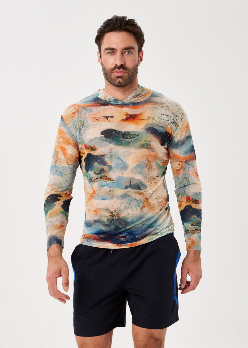 El Mar Men's Mesh Rash Guard – SPF 50 Long Sleeve Swim Shirt