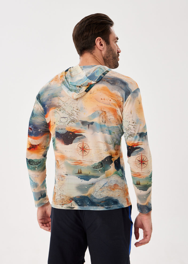 El Mar Men's Mesh Rash Guard – SPF 50 Long Sleeve Swim Shirt