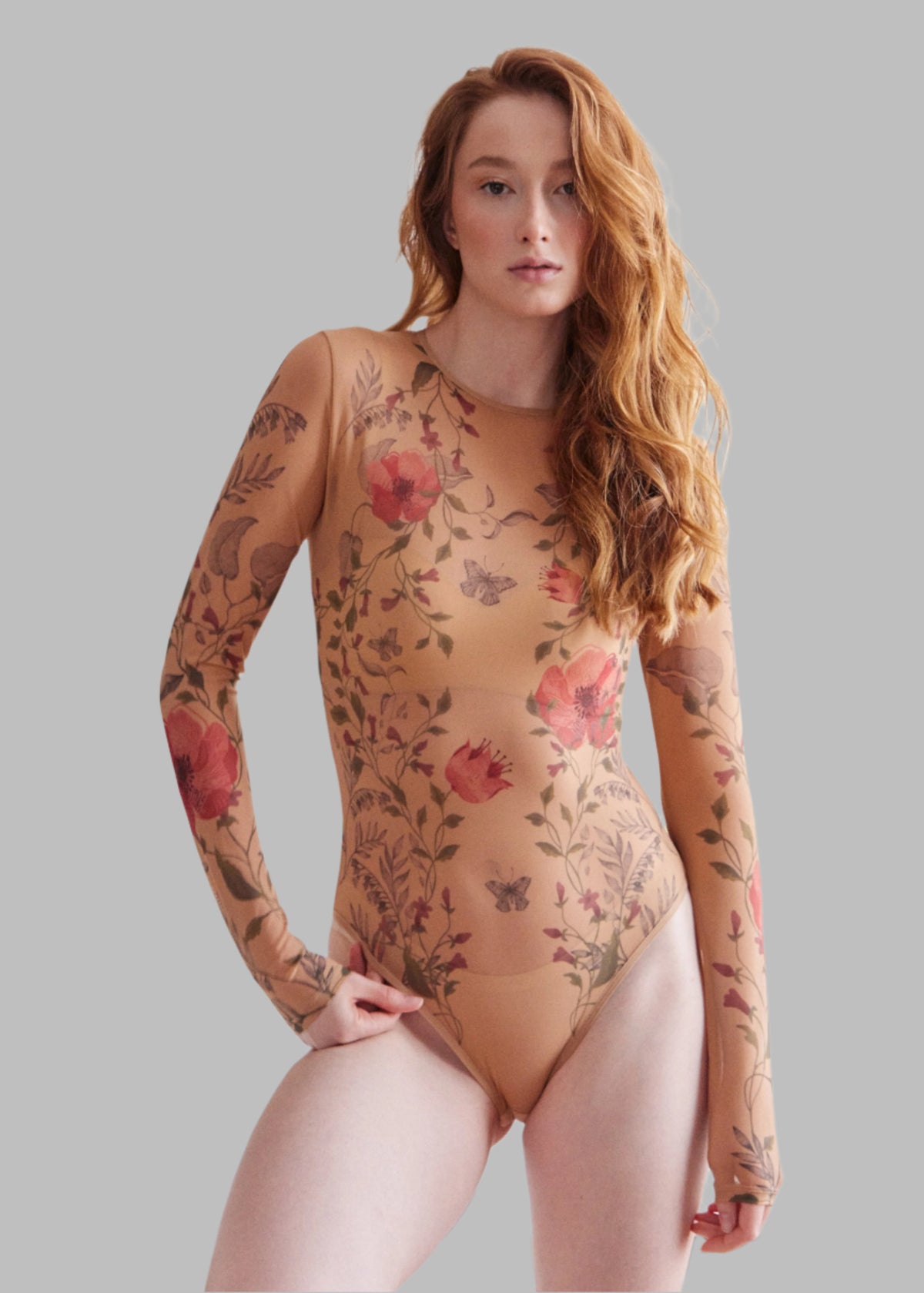 Rabbit Long Sleeve Bodysuit for Women – Unique Tattoo Design