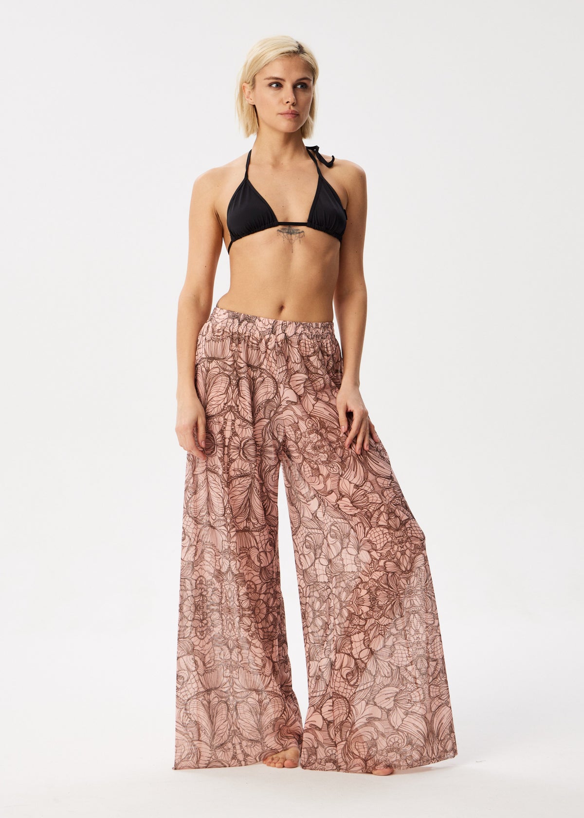 Lace Tattoo Palazzo Pants – Style, Comfort, and Sun Protection
