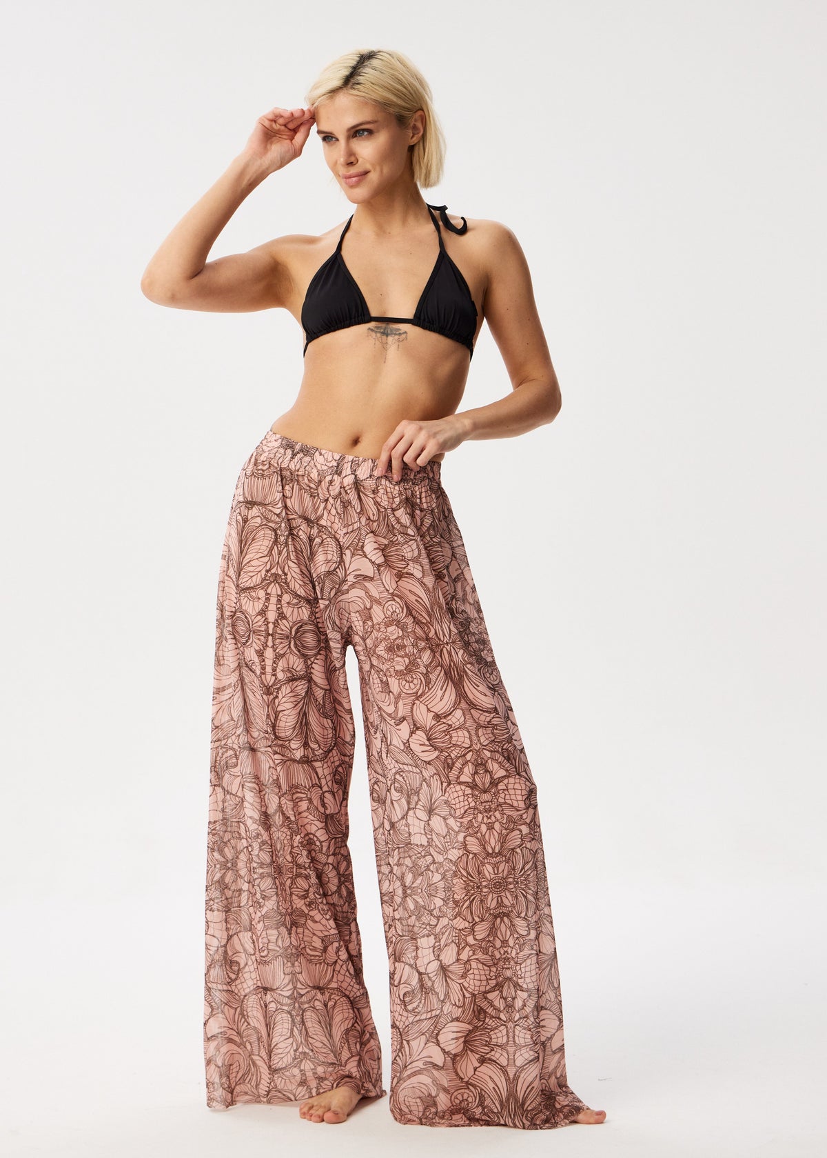 Lace Tattoo Palazzo Pants – Style, Comfort, and Sun Protection