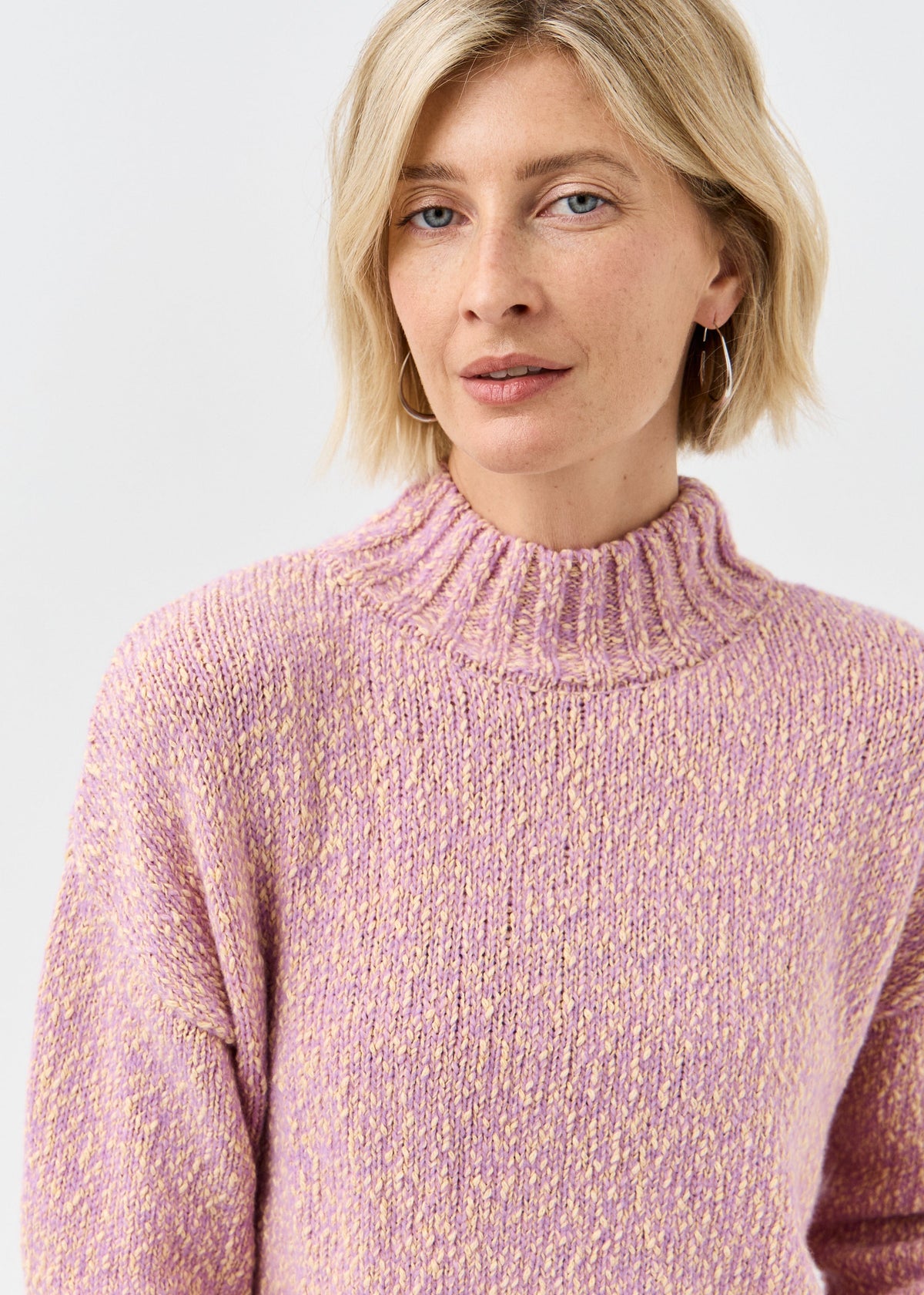 Women's pink cotton-merino knit sweater by BRIKOLY — product image 5