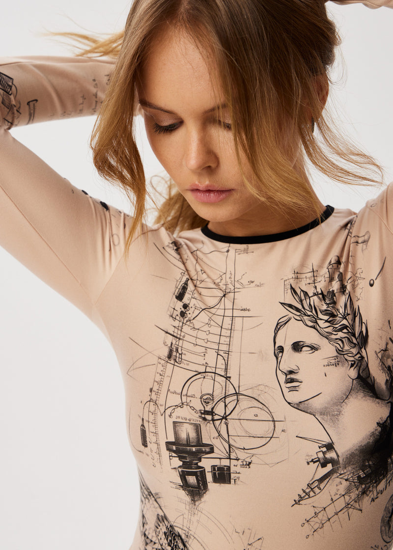 Alchemist Tattoo Bodysuit – Long Sleeve Polyviscose for Women