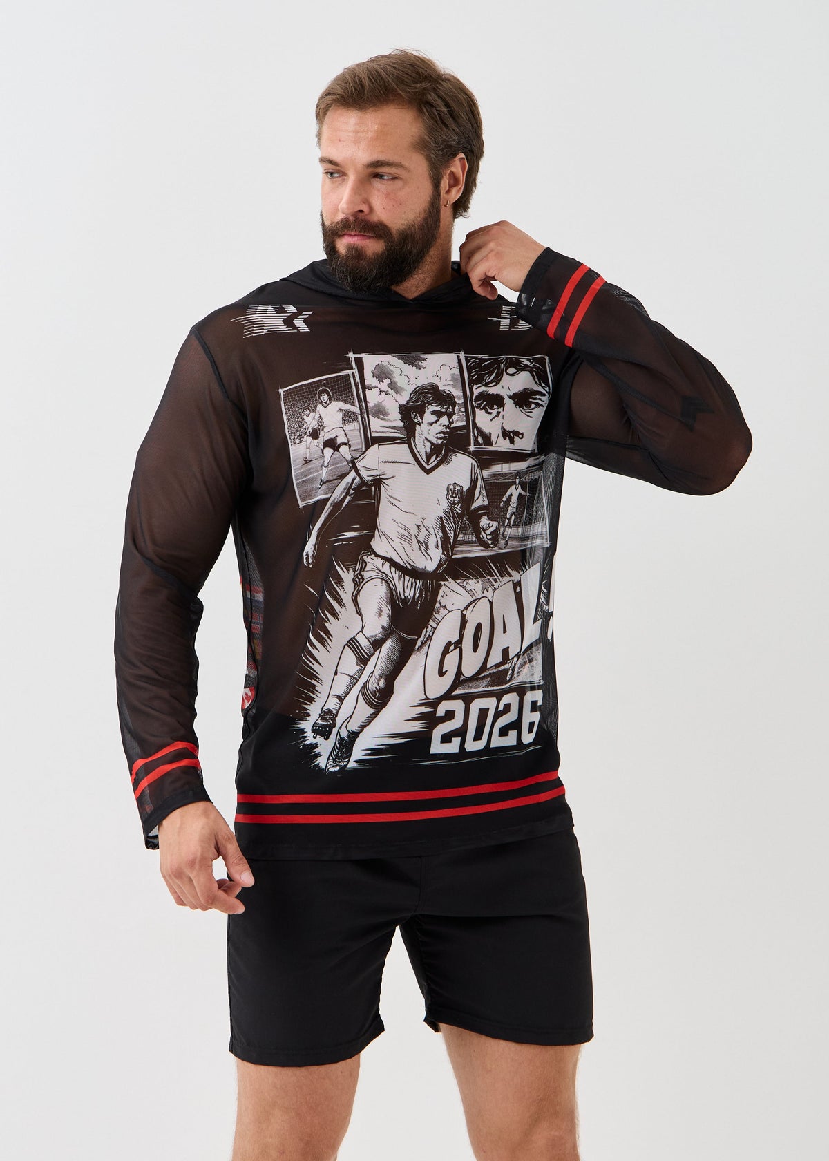 Goal Men's Mesh Rash Guard – SPF 50 Long Sleeve Swim Shirt