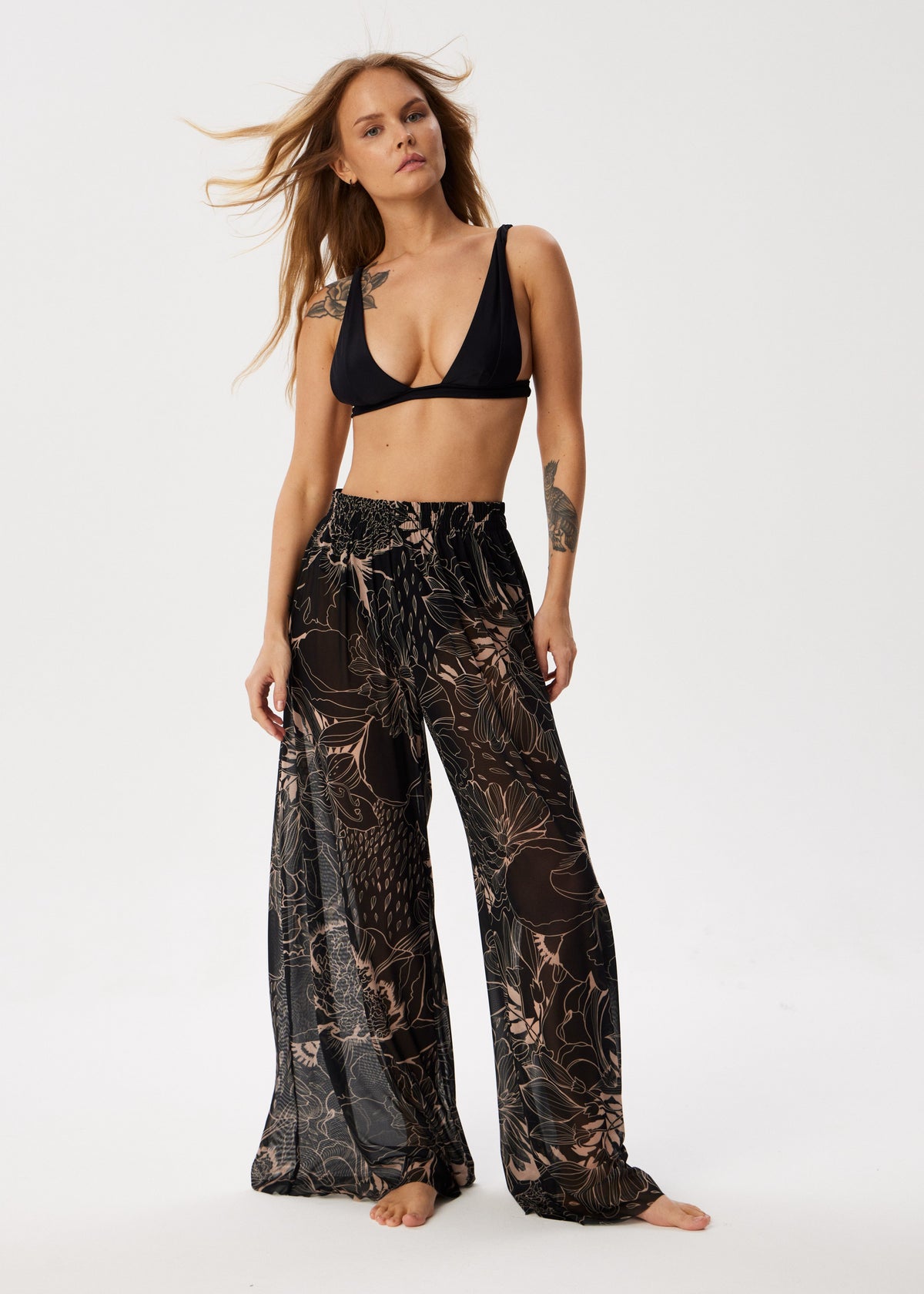 Black Aster Flowing Palazzo Pants – Style, Comfort, and Sun Protection