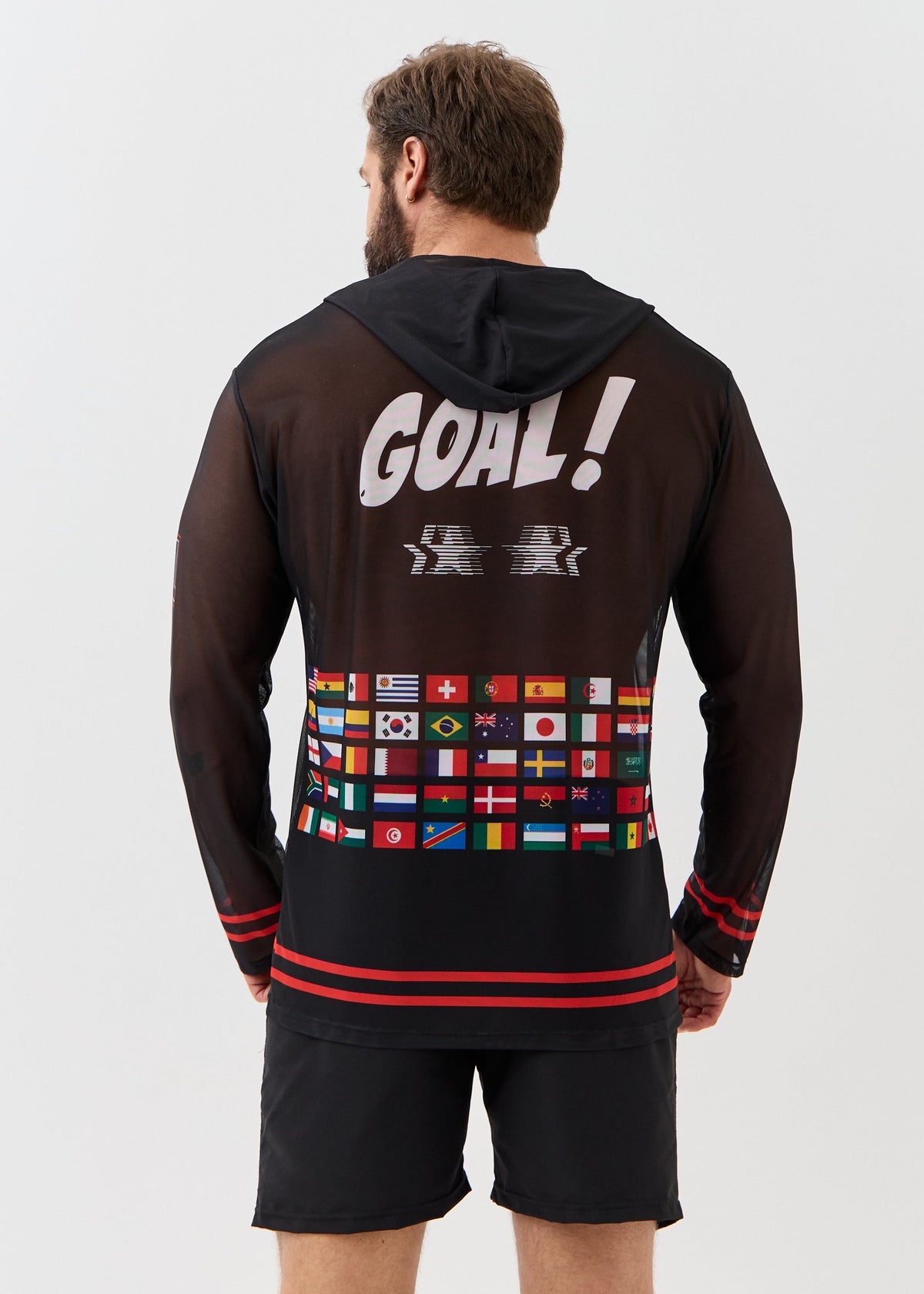 Goal Men's Mesh Rash Guard – SPF 50 Long Sleeve Swim Shirt