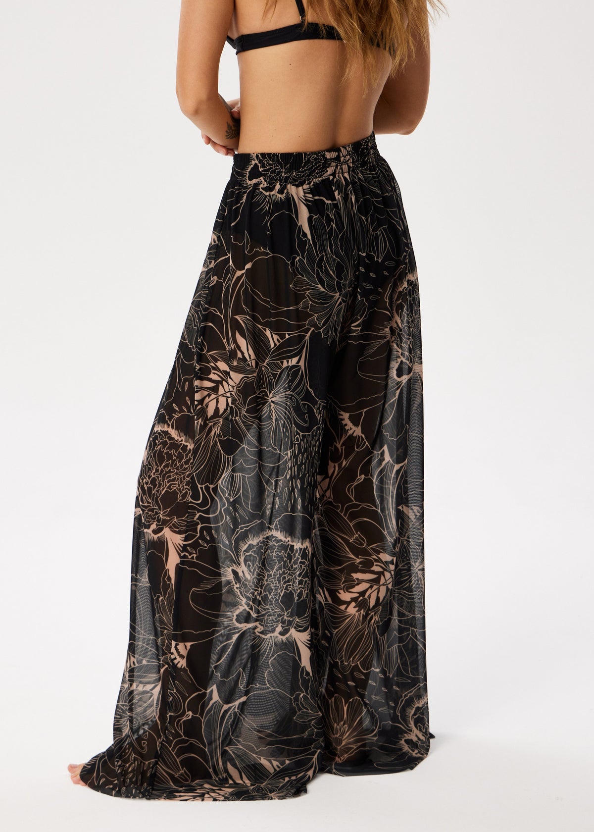 Aster Black Tattoo Palazzo Pants – Style, Comfort, and Sun Protection
