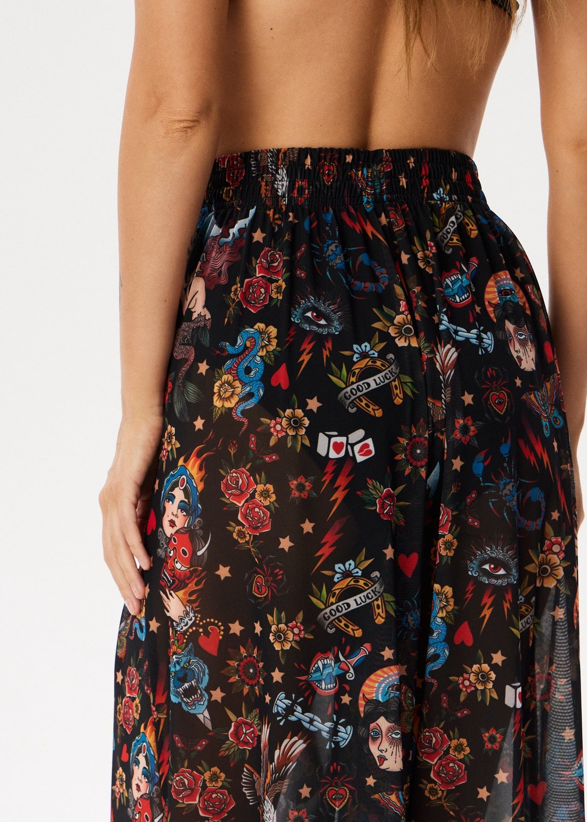 Oldschool Tattoo Palazzo Pants – Style, Comfort, and Sun Protection