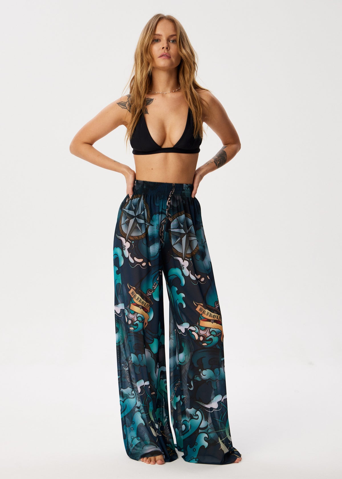 Octoрus Tattoo Palazzo Pants – Style, Comfort, and Sun Protection - BRIKOLY
