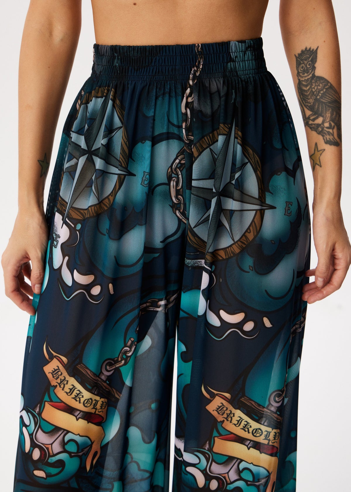 Octoрus Tattoo Palazzo Pants – Style, Comfort, and Sun Protection - BRIKOLY